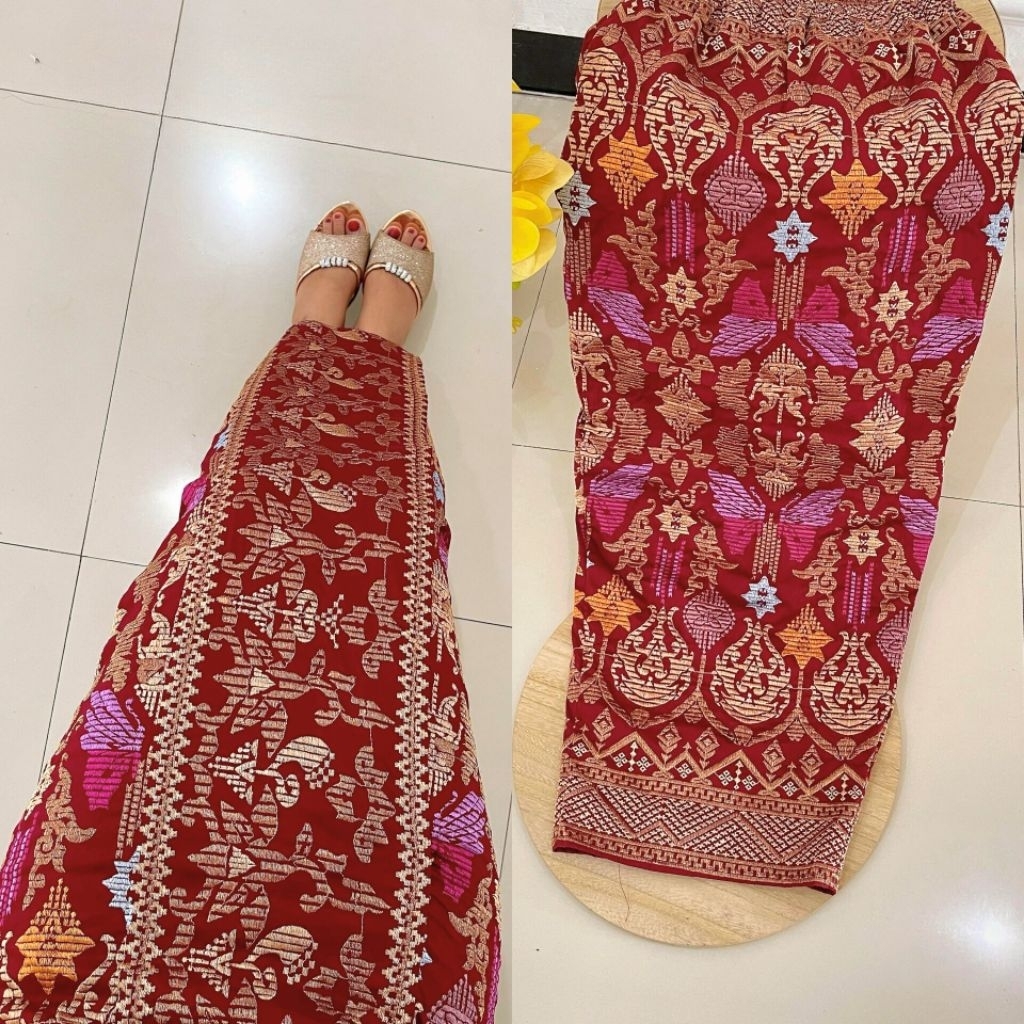 JUMBO KAMEN JADI BORDIR motif Butterfly (Kupu Kupu)/Kamen jadi Jumbor bordir/ bawahan tradisional Ka