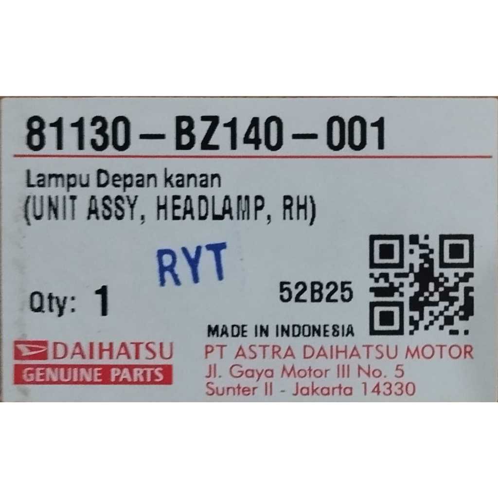 LAMPU BESAR DAIHATSU ALL NEW XENIA RH