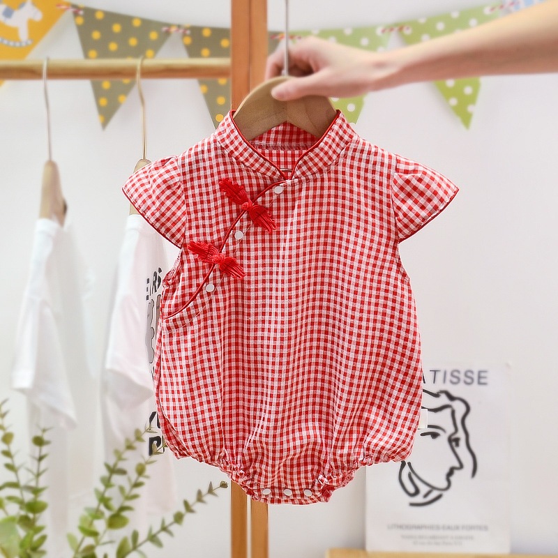 Baju Bayi Jumper Bayi Imlek Gaya Klasik Cina Cheongsam Katun