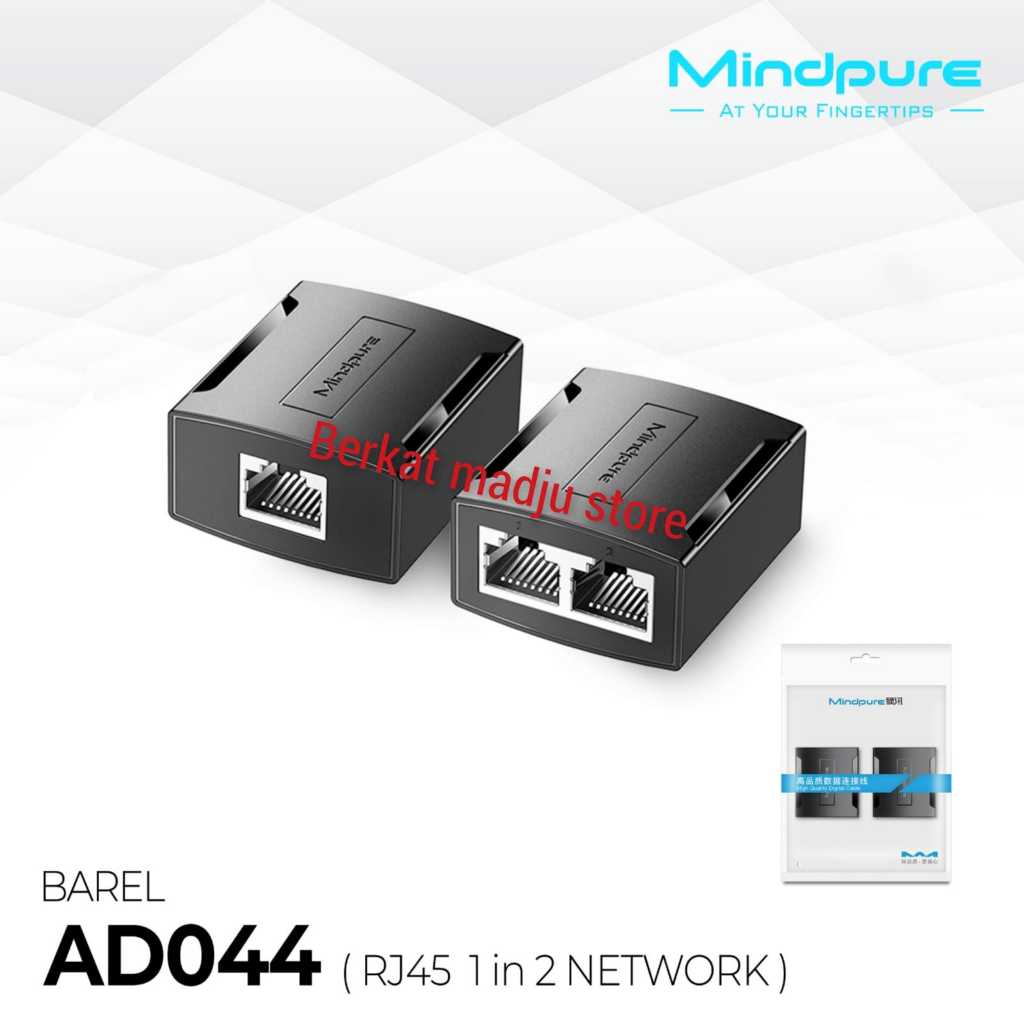 BAREL NETWORK RJ45 SPILITTER  adapter 1 to 2 lan Mindpure AD044
