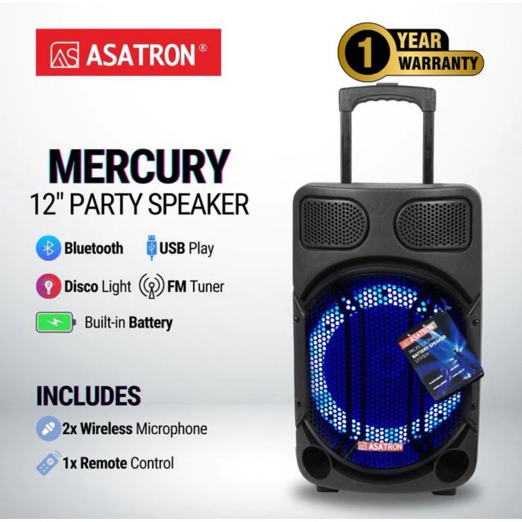 Asatron Mercury 12 inch Bluetooth Meeting Speaker Karaoke
