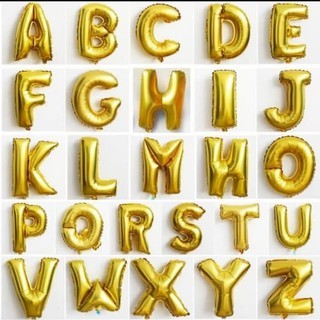 Balon Nama , Huruf dan Angka Foil Emas / Perak Ultah / Ulang Tahun