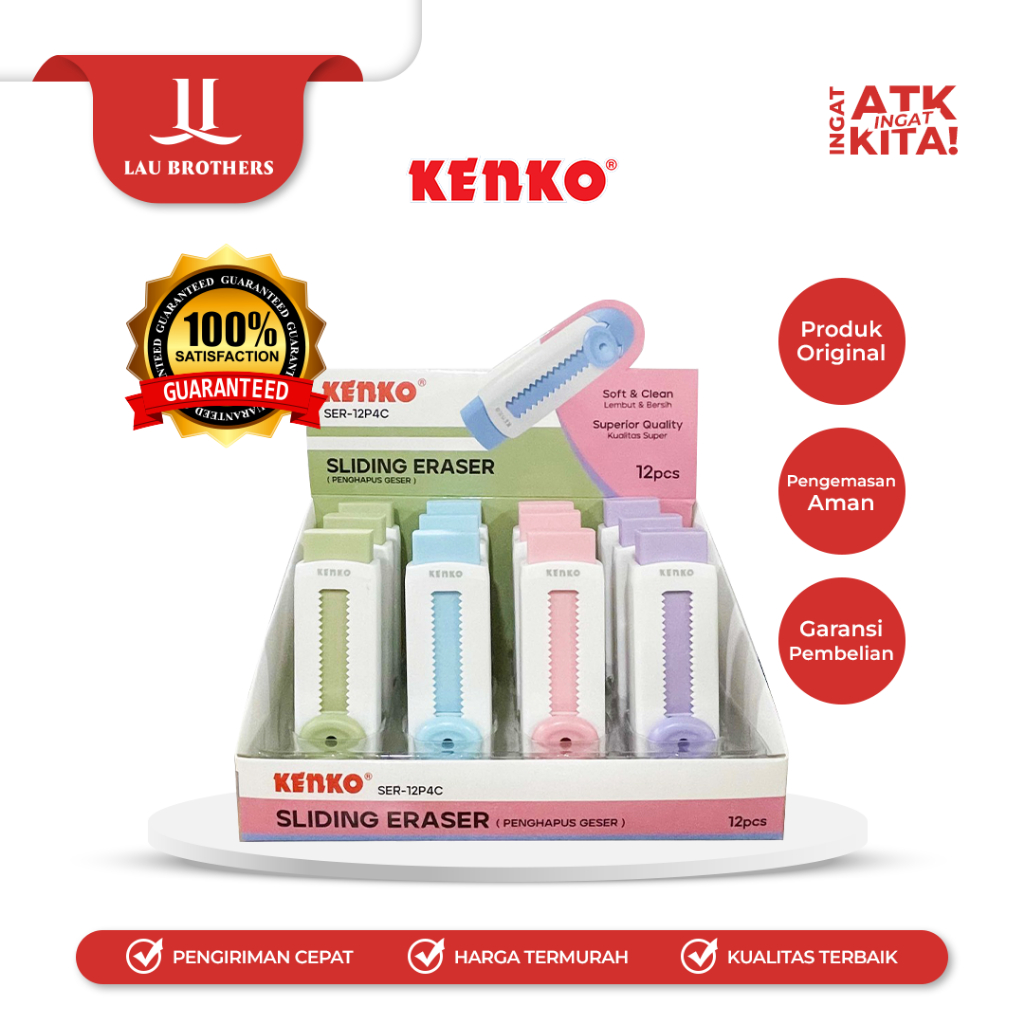 

KENKO PENGHAPUS GESER/ SLIDING ERASER SER-12P4C (1PC)