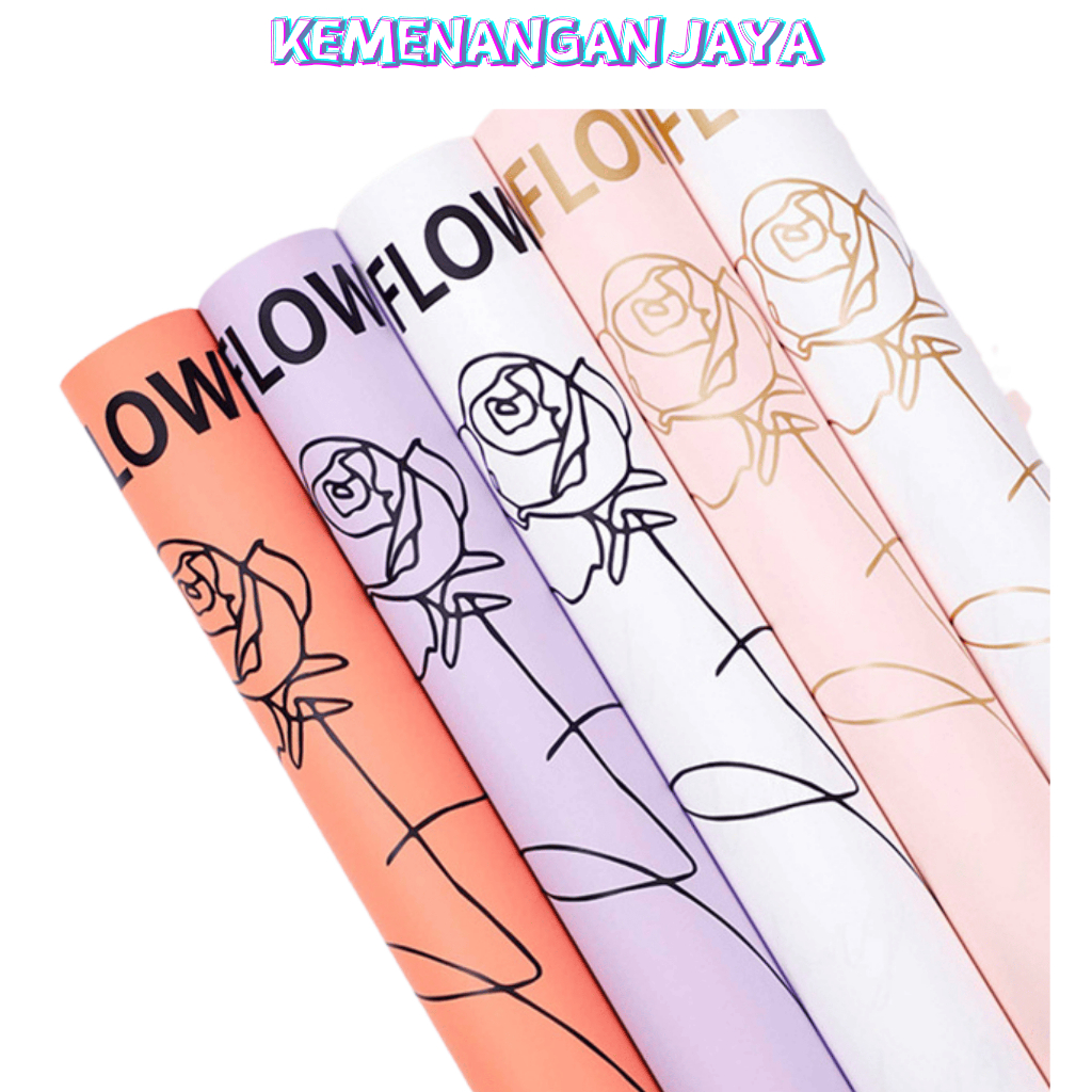 

Isi 20 LEMBAR Flower Wrapping Paper Cellophane Motif Mawar Rose Kertas Buket Bunga Mawar KB052