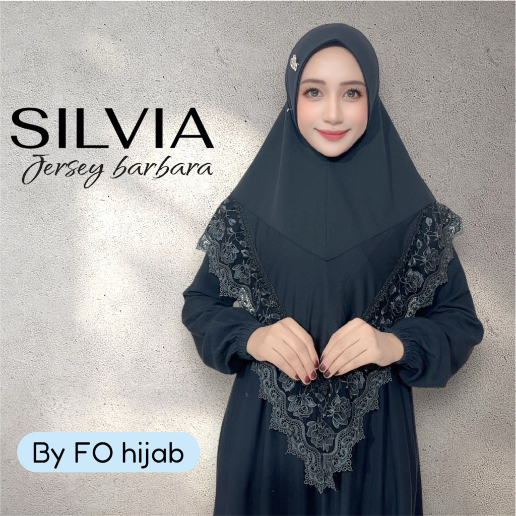 Jilbab instan Silvia renda bordil mewah by FO hijab wanita muslim