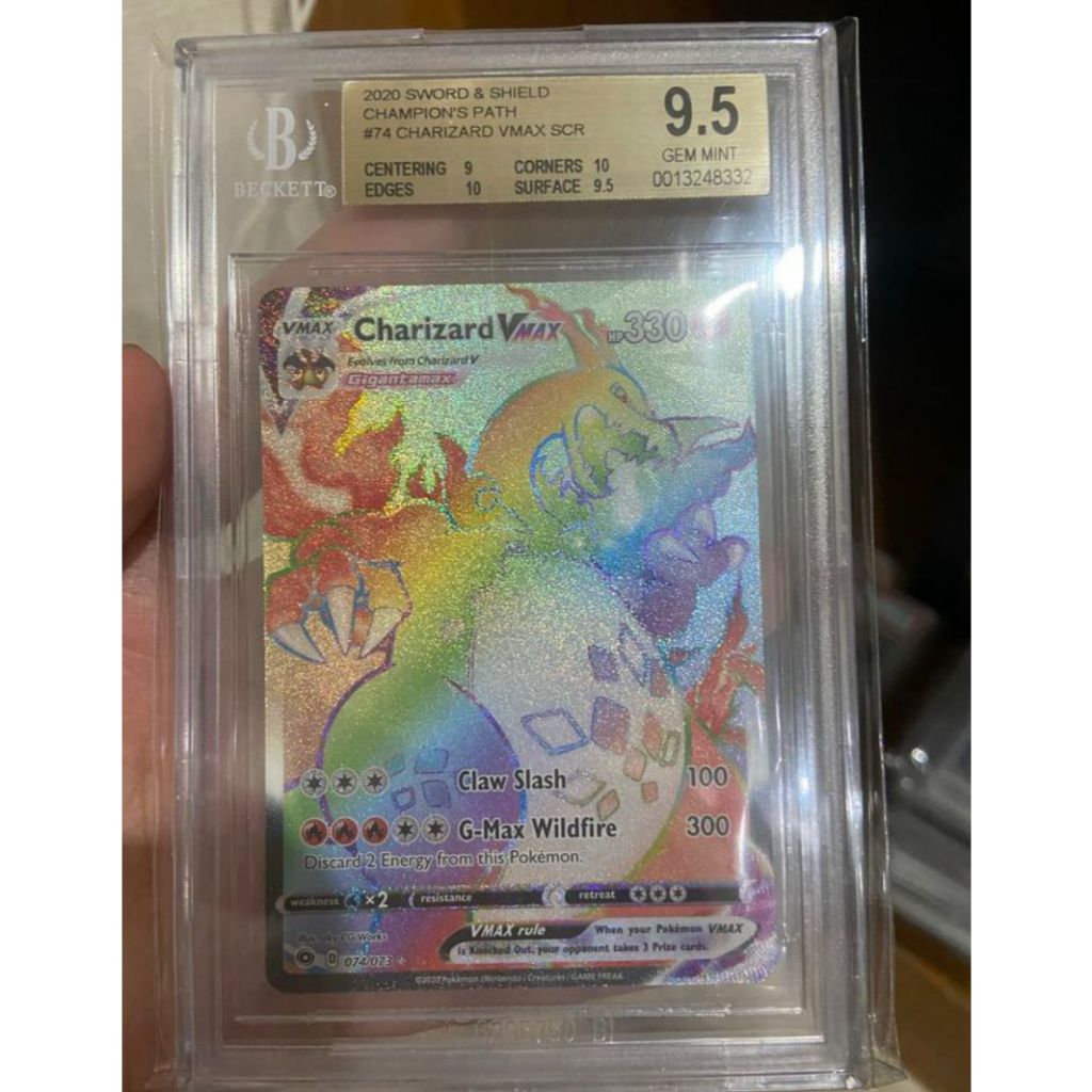 Graded Pokemon TCG Champion's Path Charizard VMax HR BGS 9.5 / PSA 10