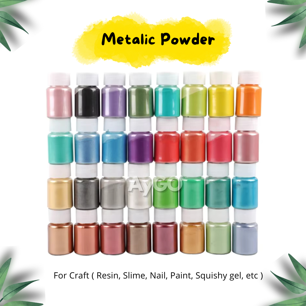 

Metalic Powder / Bubuk Metalik / Pigment / Pewarna Bubuk Mika 36 Warna For Craft