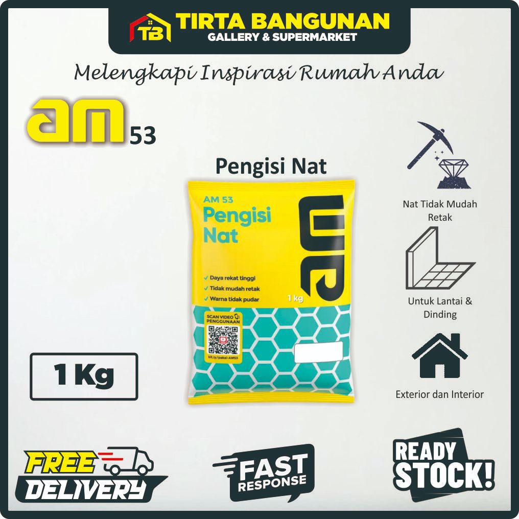 [PASTI READY] AM 53 PENGISI NAT EKONOMIS 1 KG SEMEN NAT / TILE GROUT / PENGISI NAT KERAMIK GRANIT
