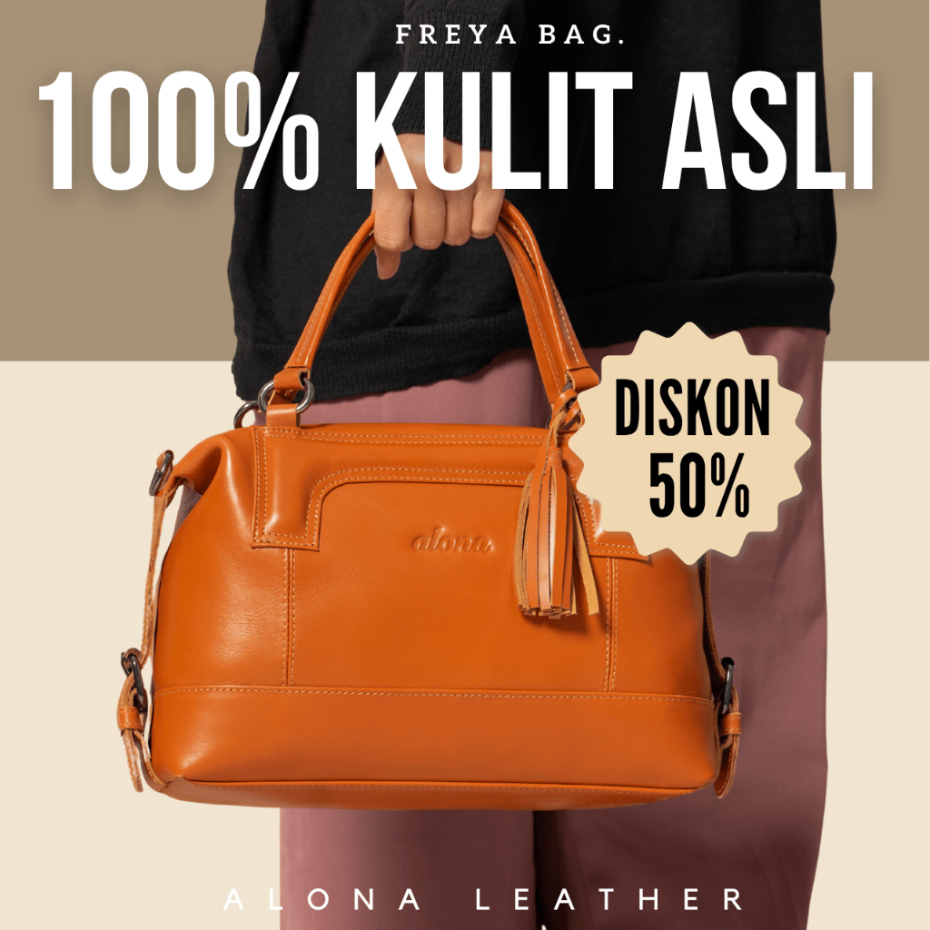Win Leather - Freya Bag Tas Kerja Tas Kuliah Tas Laptop Ukuran Besar Tas Selempang Kulit Asli Origin