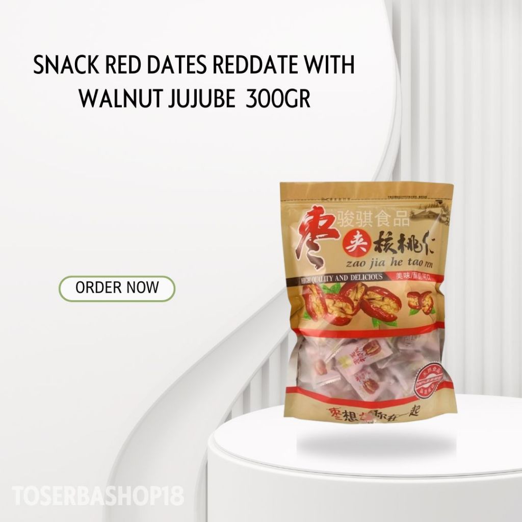 

Snack Red Dates Reddate With Walnut Jujube / Kurma Merah Dengan Kacang Walnut 300gr