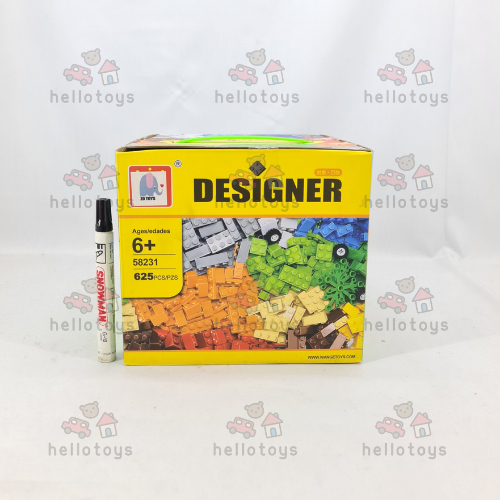 HELLO TOYS Mainan Kreatif Anak Brick Classic Wange Designer 625 Pcs Blocks Toys