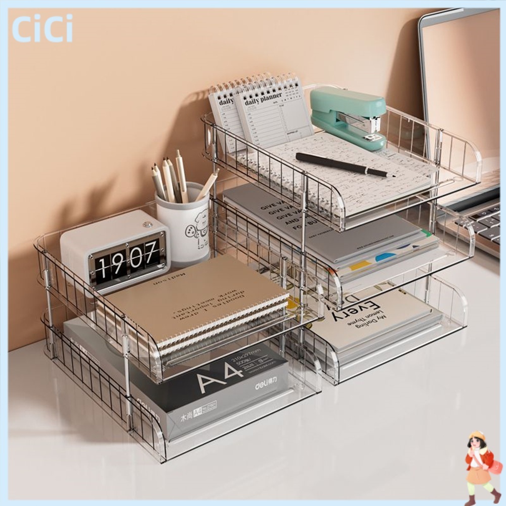 

Storage Organizer 2-4 Tumpuk Tempat Dokumen Kertas Buku Alat Rak Kotak Dokumen File Kertas Organizer Meja Susun Paper Storage