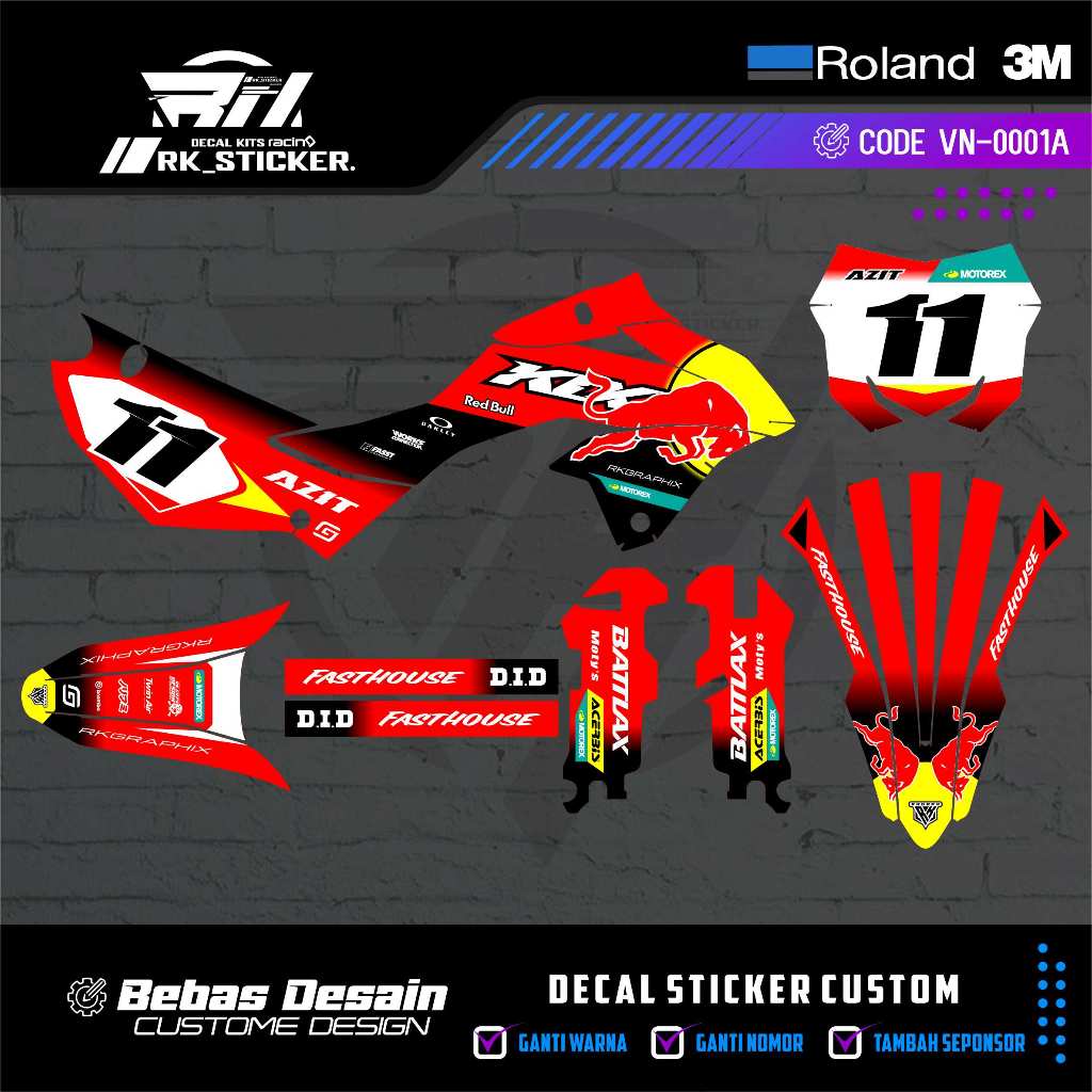 DECAL KLX 150 SE 2023-2024 - DECAL KLX 150 SM 2023-2024FREE USTOME DESIGN