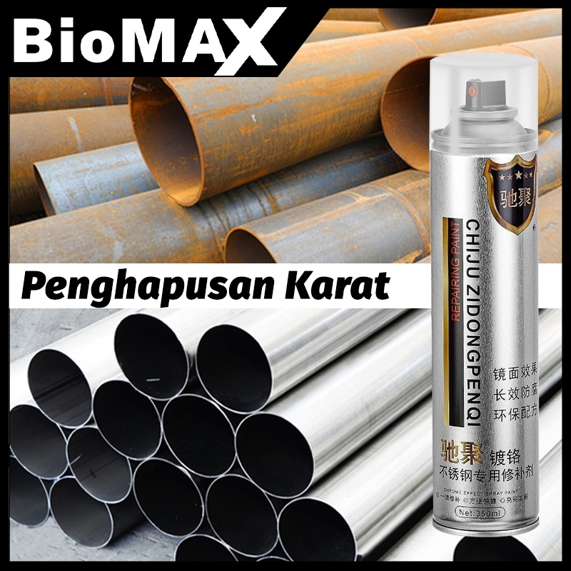 350 ML Tahan Panas Untuk Knalpot Cat Semprot Chrome  Chrome Spray Paint Anti Karat Warna Stainless