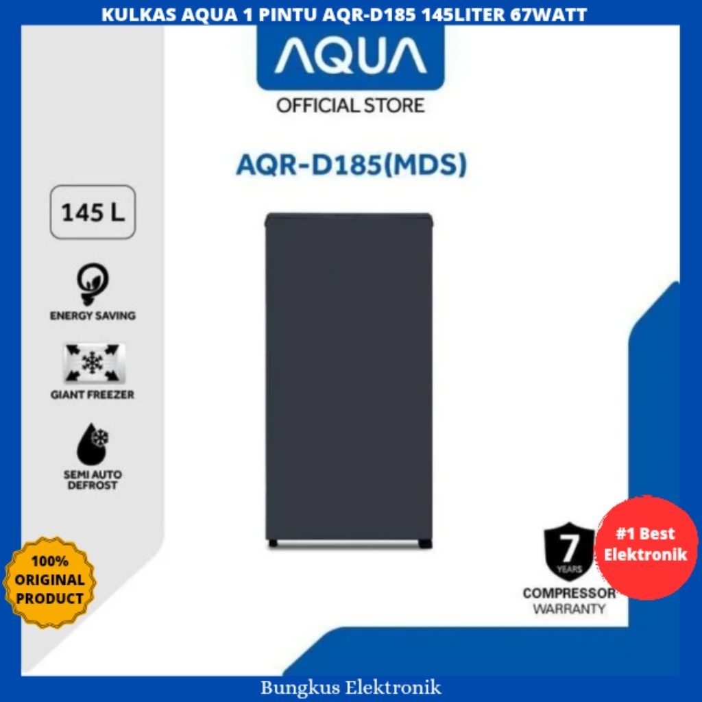 KULKAS AQUA 1 PINTU AQR-D185(MDS) 145LITER KULKAS AQUA AQR-D185