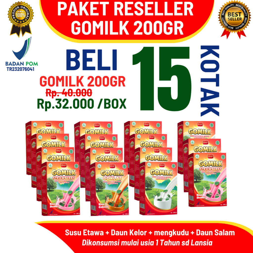 

Paket Reseller Susu Etawa Gomilk – Bisa Langsung Jualan dari Rumah – Tanpa Modal Besar