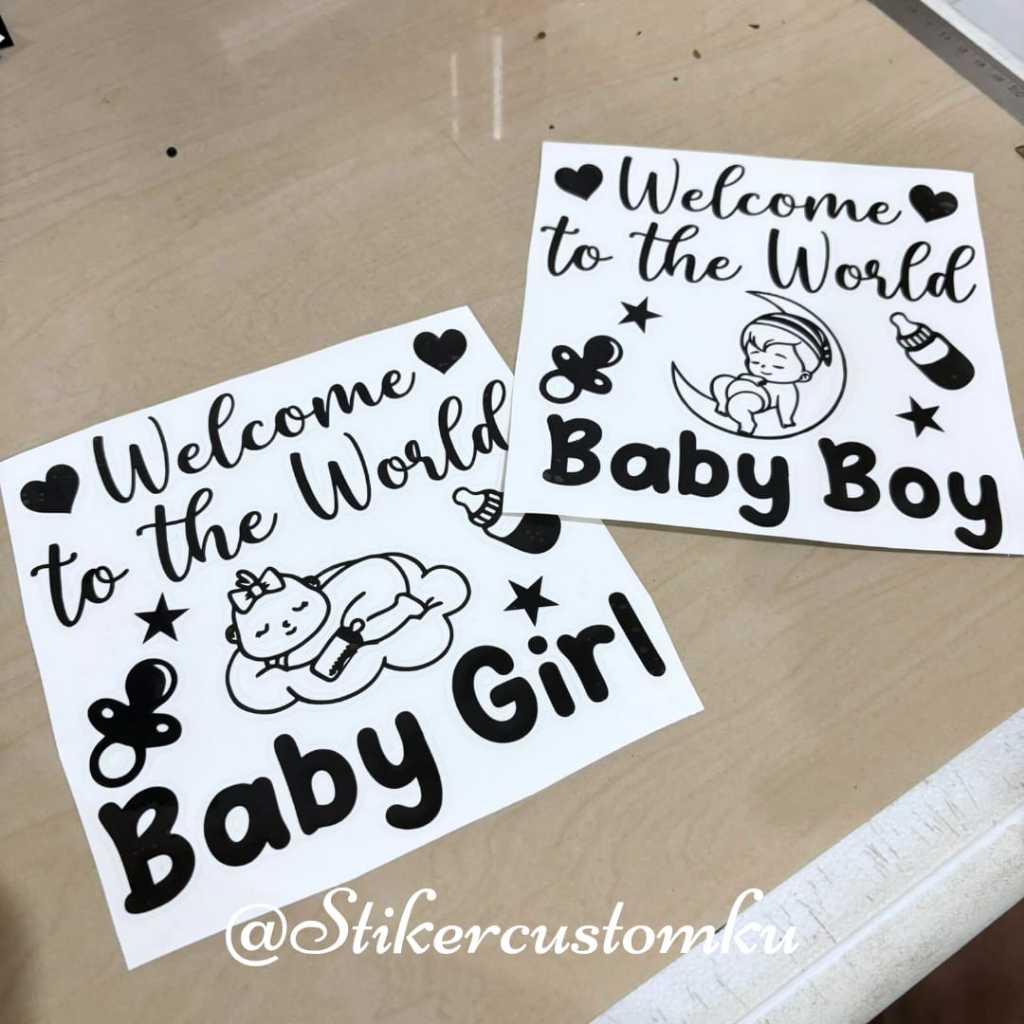 

Sticker Cutting Welcome to the World / Stiker Balon PVC / Stiker Baby Boy Baby Girl / Welcome To the World Baby Boy / Welcome to the world Baby Girl / Stiker Cutting Baby Girl Baby Boy / Stiker Oracala Custom / Stiker akrilik