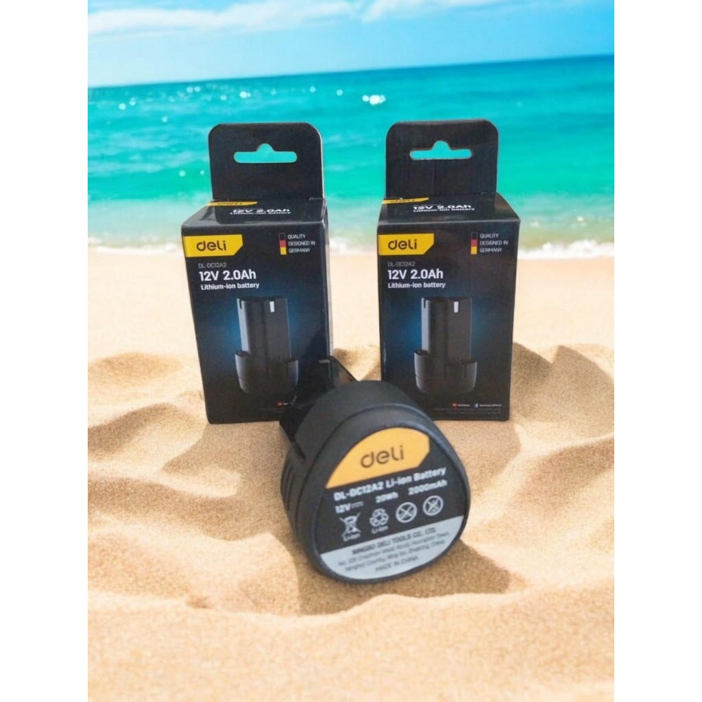 Deli Lithium-ion Battery EDL-DC12A2 - Baterai Mesin Bor Deli