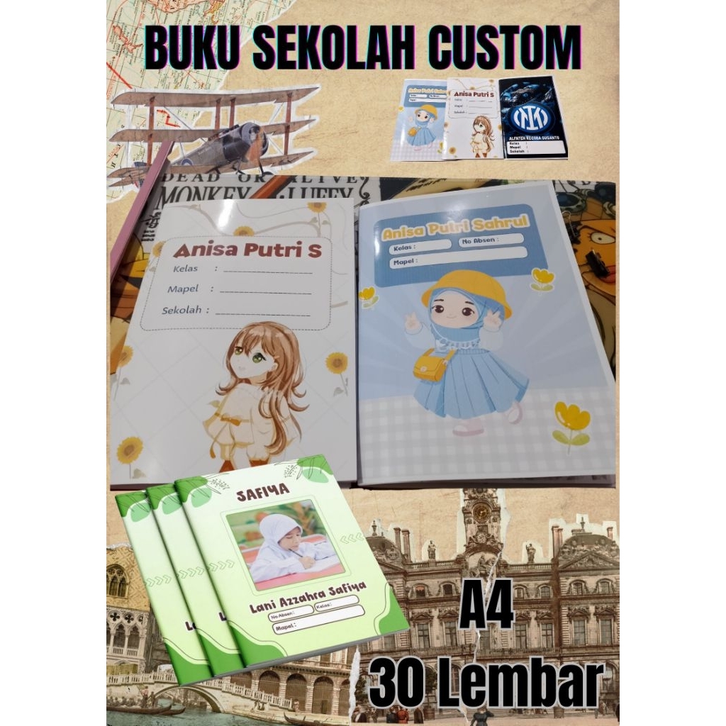 

Buku Tulis Custom / Custom Nama, Kelas, Nama Sekolah / Bisa Request Nama