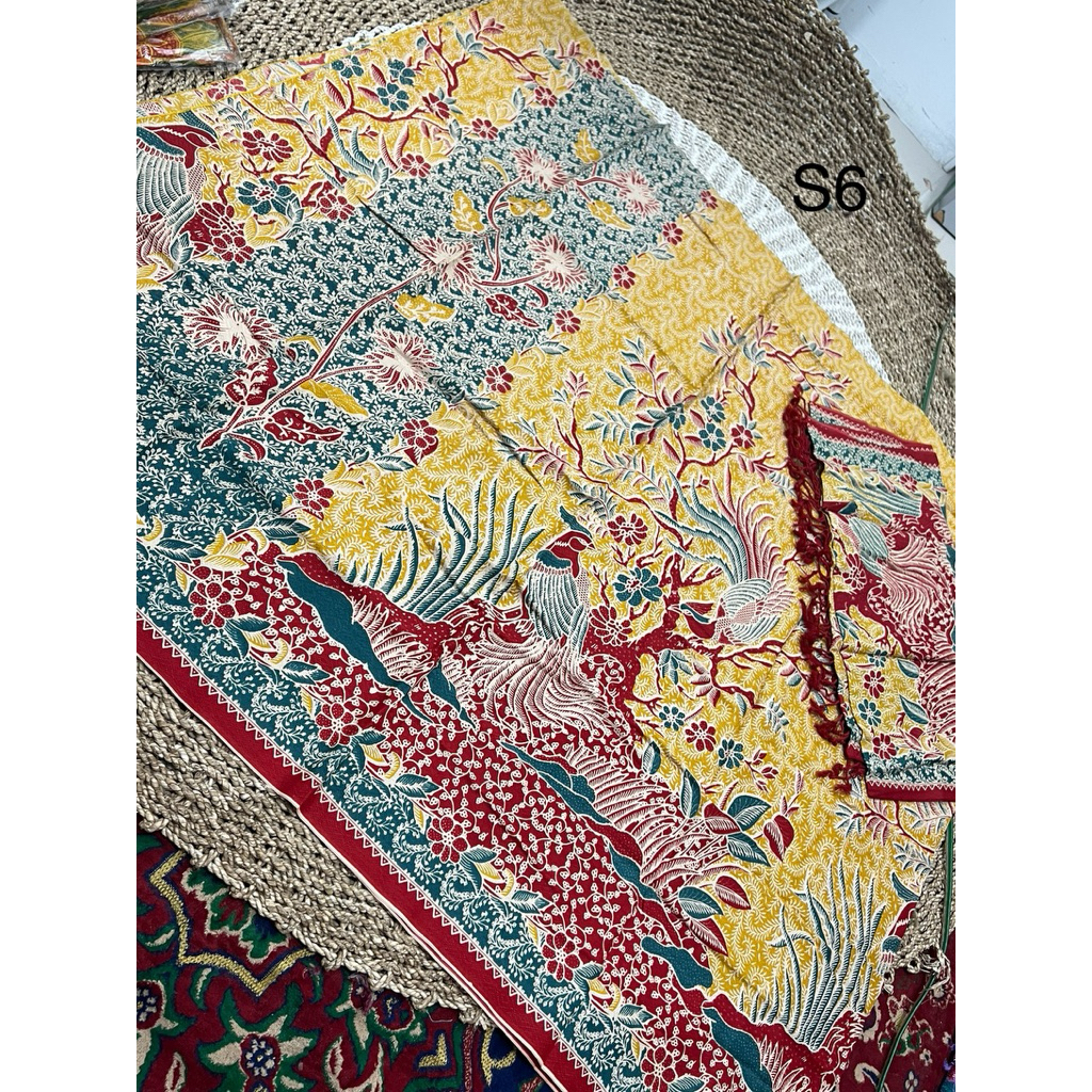 KAMEN SEMI ATBM DOBY SERAT NANAS BATIK PRINT SET SELENDANG