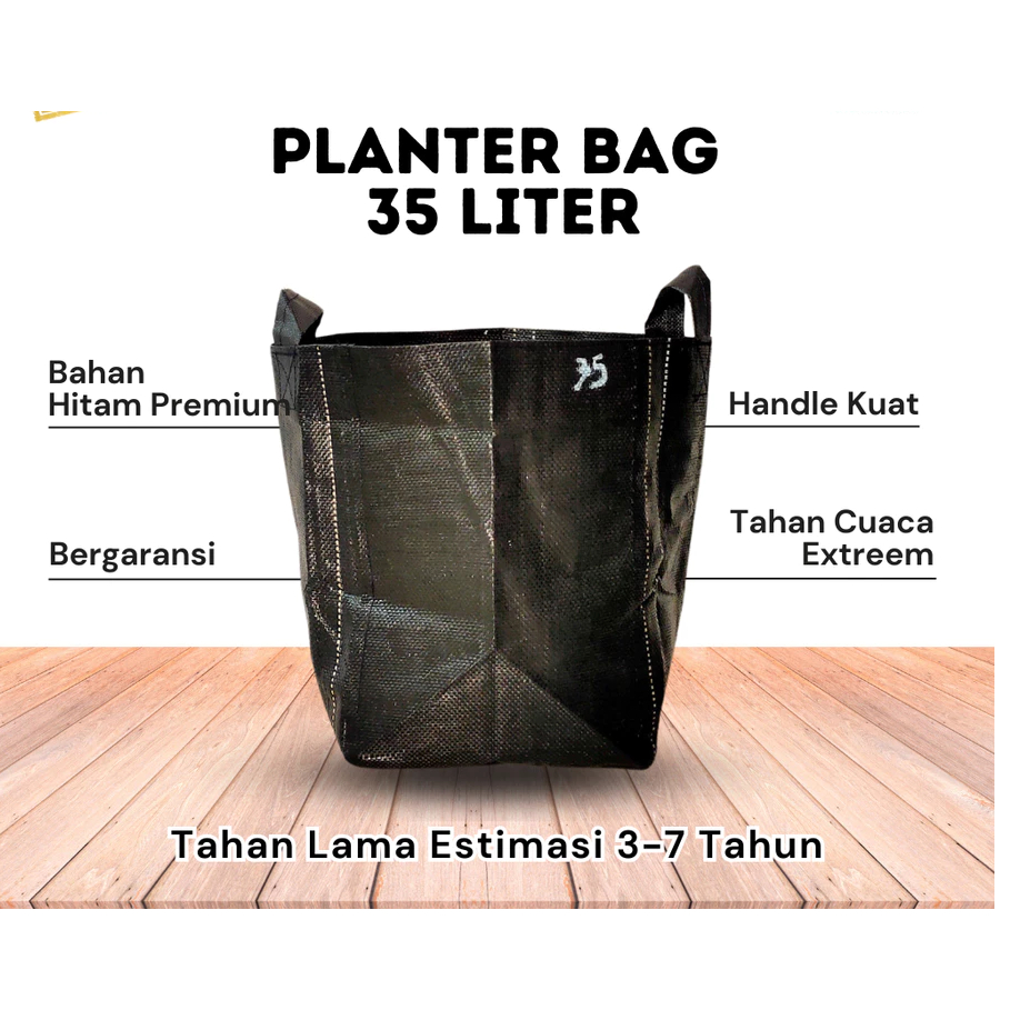 Planter Bag 35 Liter Hitam Tebal Termurah Bergaransi - COD Seluruh Indonesia / Planter Bag 35 Liter