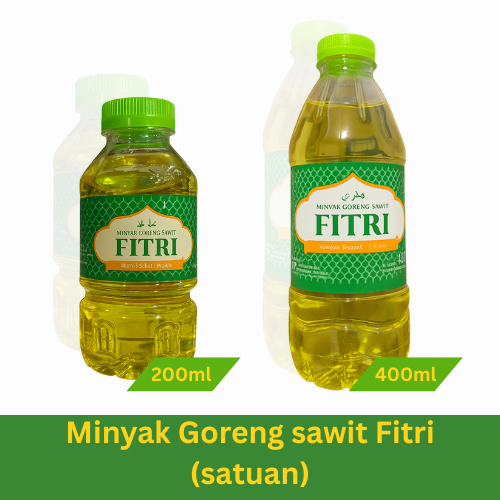 

Minyak Goreng Sawit Fitri Kemasan Botol 200ml - 400ml (satuan)