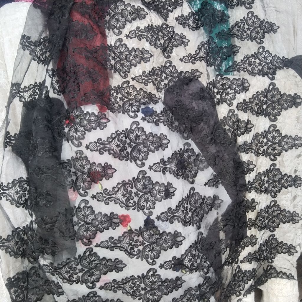 Kain organza bordir | Harga/0,5m | bahan organza bordir| bahan organza bordir | kain organza bordir.