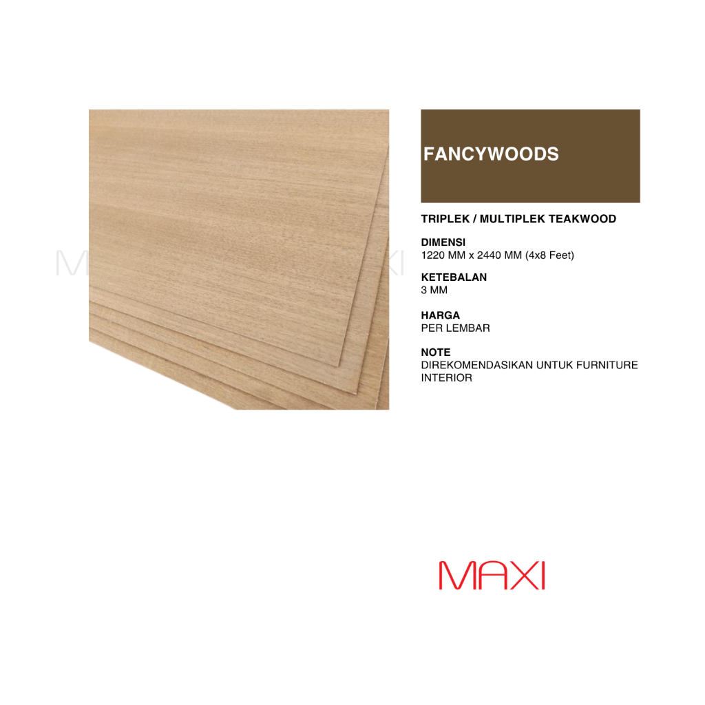 Fancywood TW-L.3E/SKY-L.3E/WO-L.3E/TW-3E - 3mm - Multiplek Teakwood