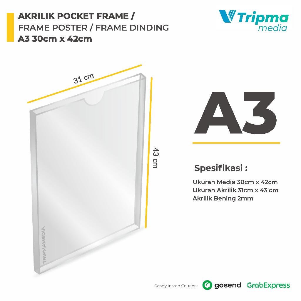 

Acrylic Pocket Frame / Akrilik Frame Dinding Tebal - A3