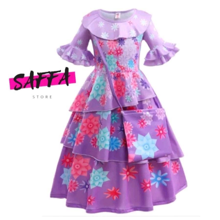 KIDS ENCANTO ISABELA DRESS DISNEY IMPORT UMUR 4-10 TAHUN / DRESS ISABELA COSPLAY