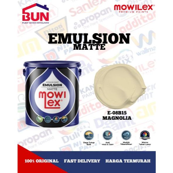 Mowilex Emulsion Cat Tembok Interior 20 Liter - MAGNOLIA (TINTING)