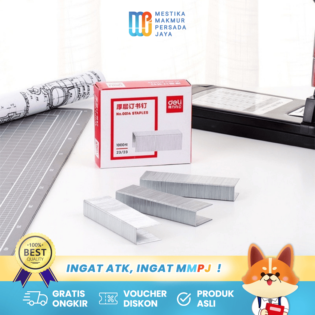 

Deli E0014 Staples 23/23 – Isi Ulang Staples Logam - 1.000  Pcs