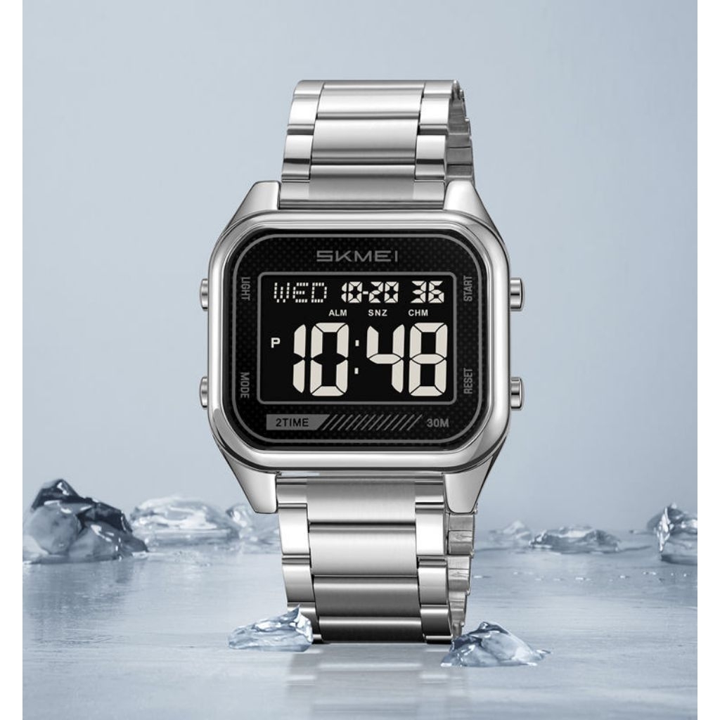 Jam pria Skmei 2478 segi digital stainless chain free carton box skmei