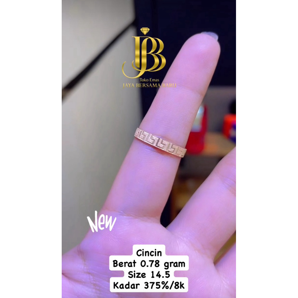 cincin kawin pasir ukir emas kadar 375%/8k