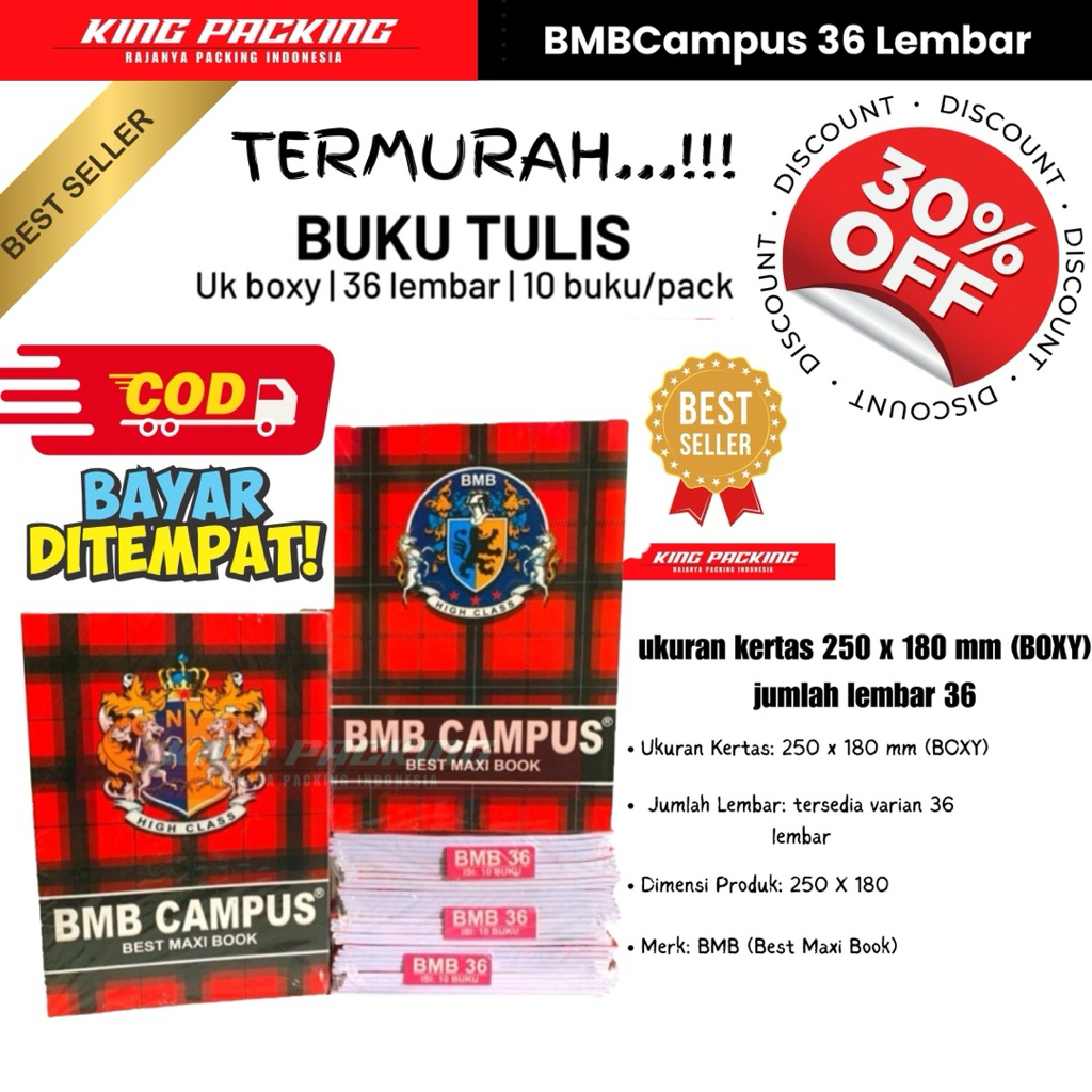

Buku Tulis BMB Campus 36 Lembar (10 PCS) Ready COD..!!!