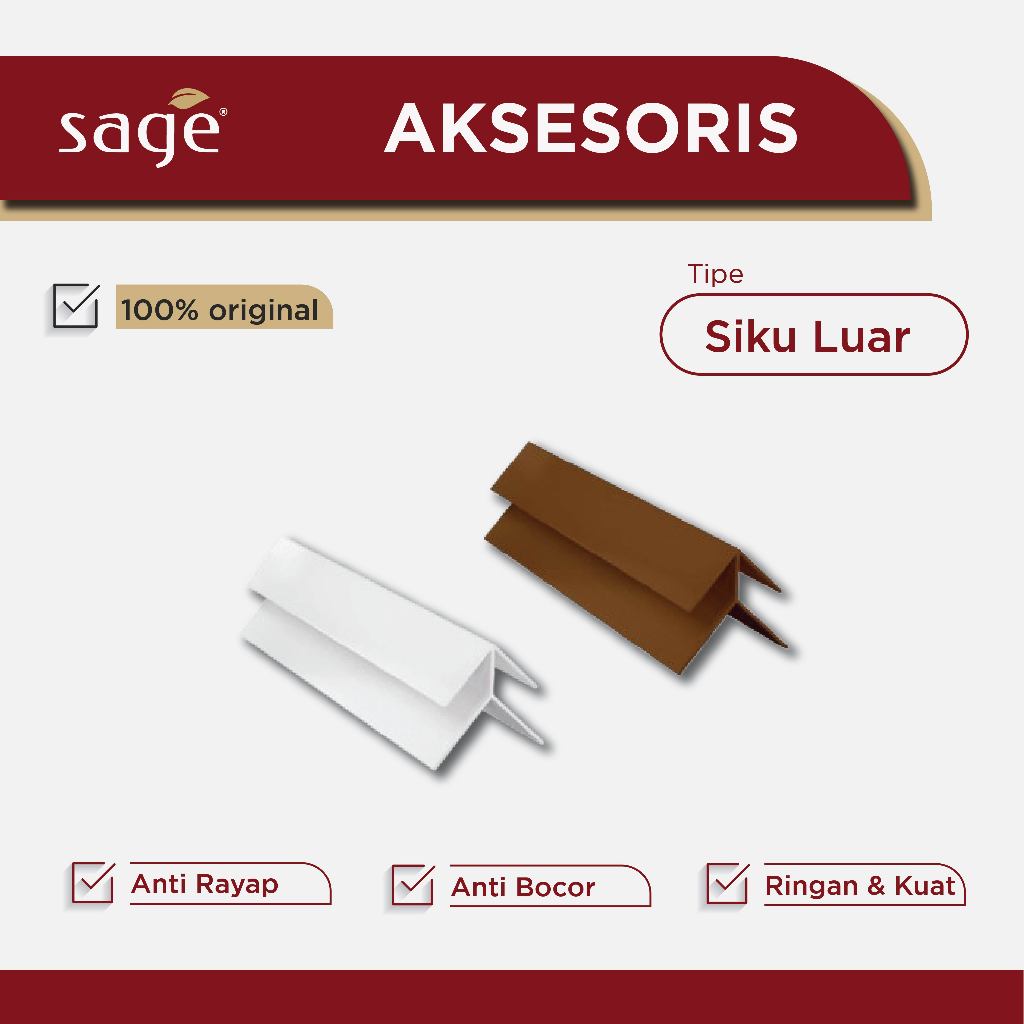 Plafon UPVC Sage / Aksesoris Lis Siku Luar / Plafon UPVC / Plug Interlock