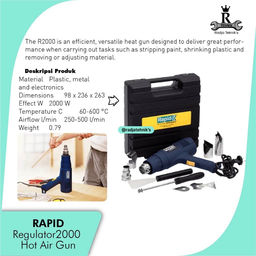 RAPID HEAT GUN  Hot Air Gun 2000 Watt  Rapid Hot Gun KIT