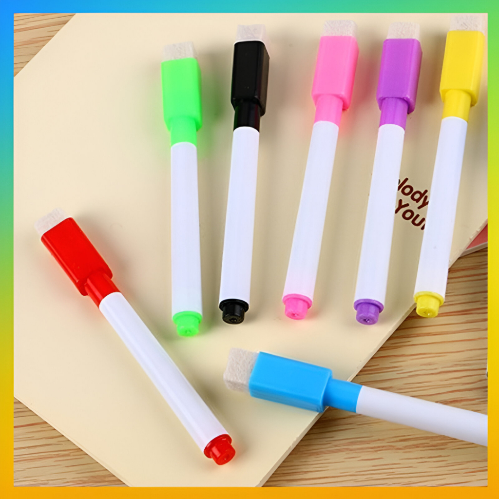 

Spidol Mini Magnet Papan Tulis White Board Dengan Penghapus / Sepidol Warna Warni Wipe And Clean Kecil