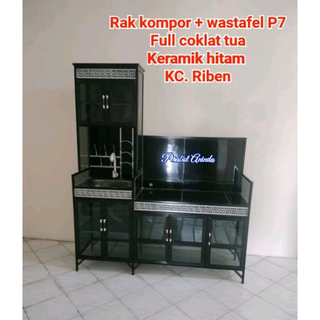 RAK MEJA KOMPOR + WASTAFEL PINTU 7 - HANYA SEMARANG DAN SEKITARNYA