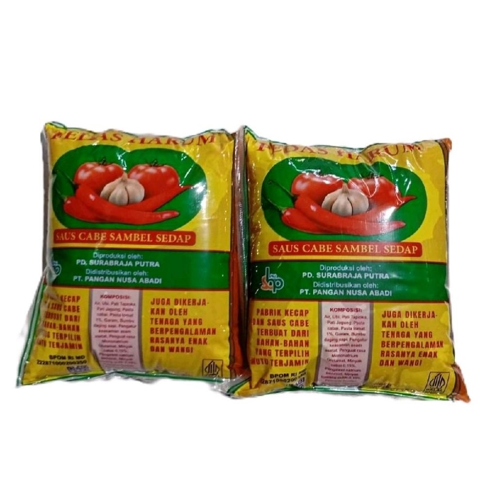 

Saus Sambal Pedas Harum Saus Cabe Sambal Sedap Paket 2x600g