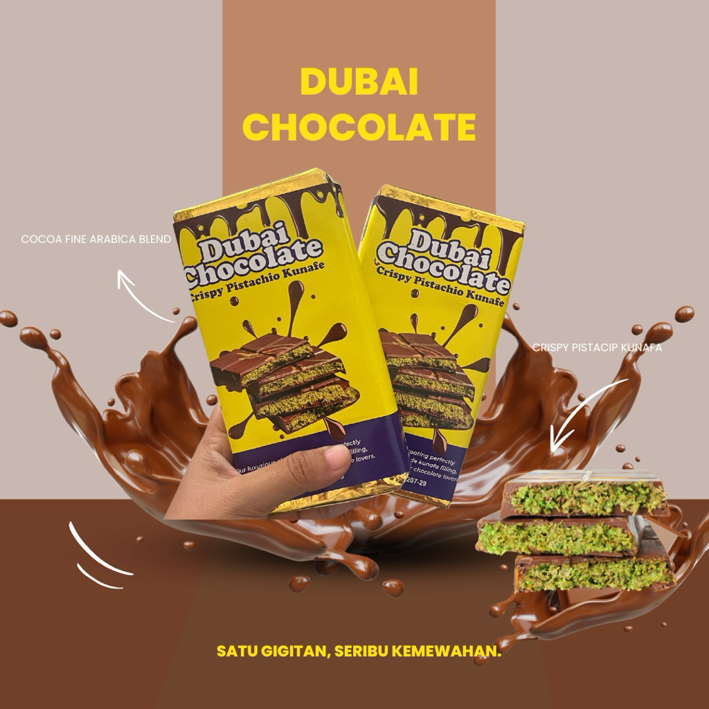 

Dubai Chocolate Pistacio Kunafa 100% Halal Paket Elegan