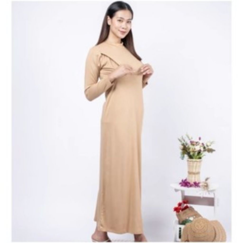 Gamis Busui Lengan Panjang||Dress Gamis Menyusui||Manset Gamis Ibu Menyusui