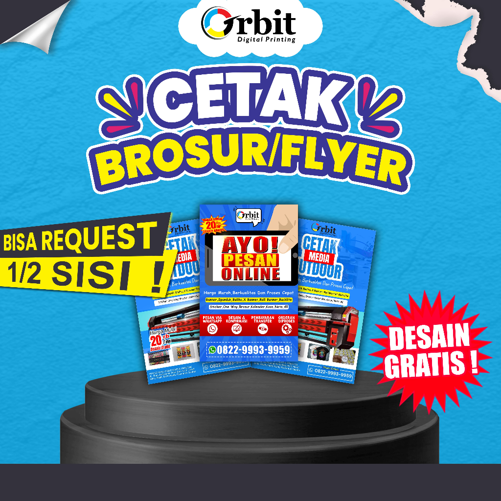 

Cetak Brosur A4/A5/Cetak Brosur Kertas HVS/Cetak Brosur Promosi/Cetak Brosur 1 Sisi/Cetak Brosur 2 Sisi/ Cetak Brosur Murah - Bisa Desain Sendiri/Custom untuk Promosi, Usaha, Event
