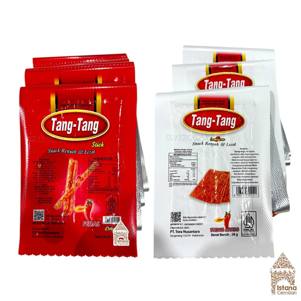 

Tang-Tang Snack Renyah Pedas Manis / Pedas (isi 8 pcs)