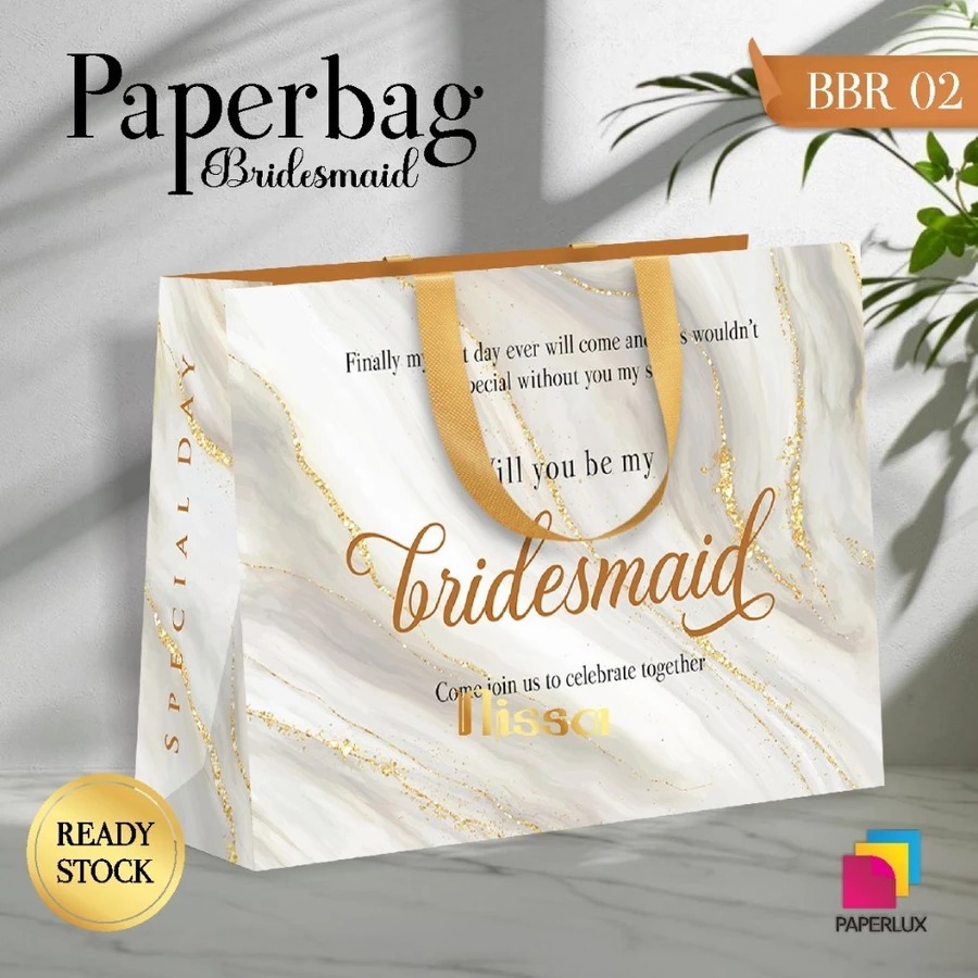

PAPER BAG BRIDESMAID FULL COLOUR - TAS BRIDESMAID ELEGANT - PAPER BAG BBR 02 READY STOCK
