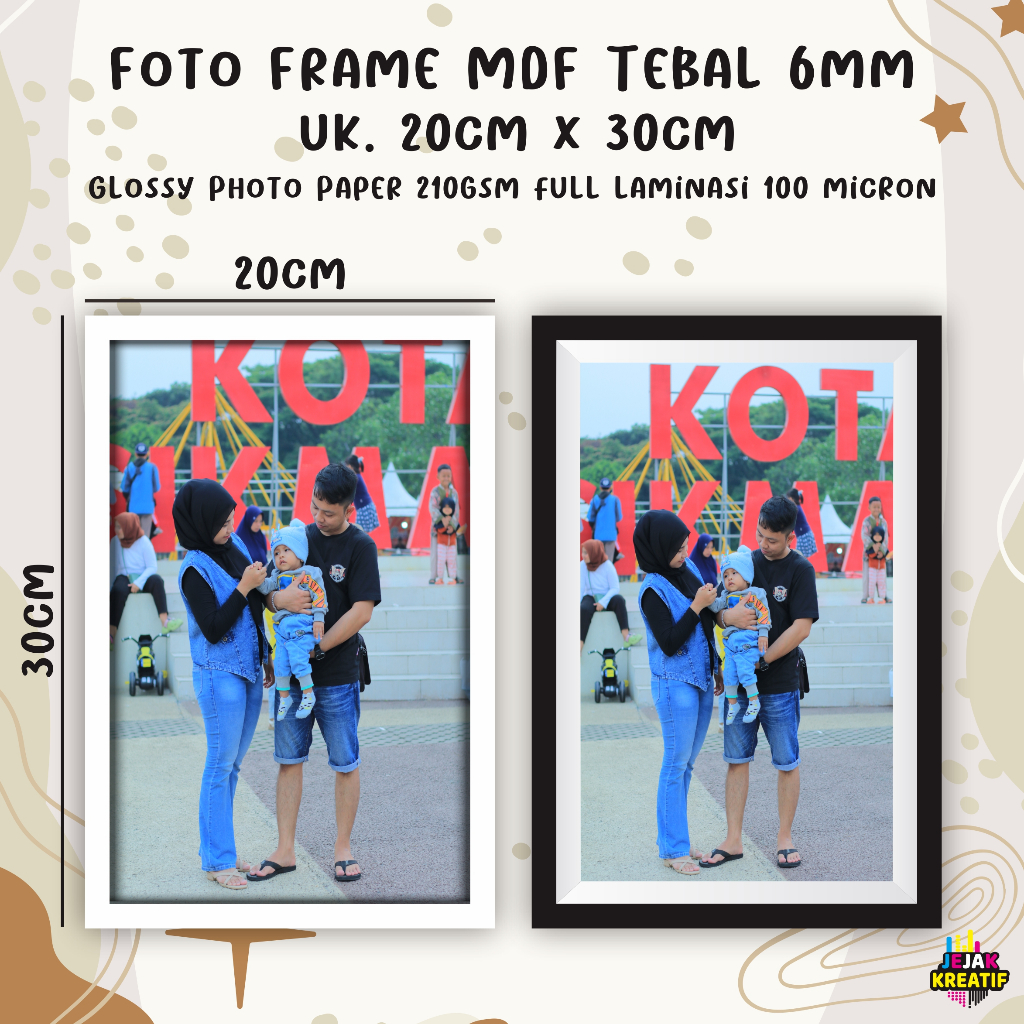 CETAK FOTO 10R 20X30 CM + BINGKAI MDF , Cetak Foto Bingkai ,Cetak Foto Custom ,Cetak Foto prewedding