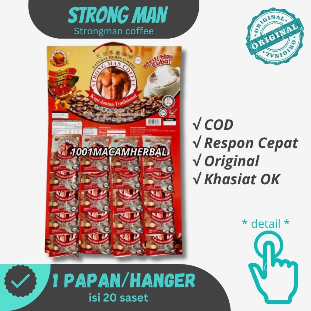STRONGMAN Kopi Rempah Tradisional – Suplemen Harian Pria | 20 Sachet Herbal