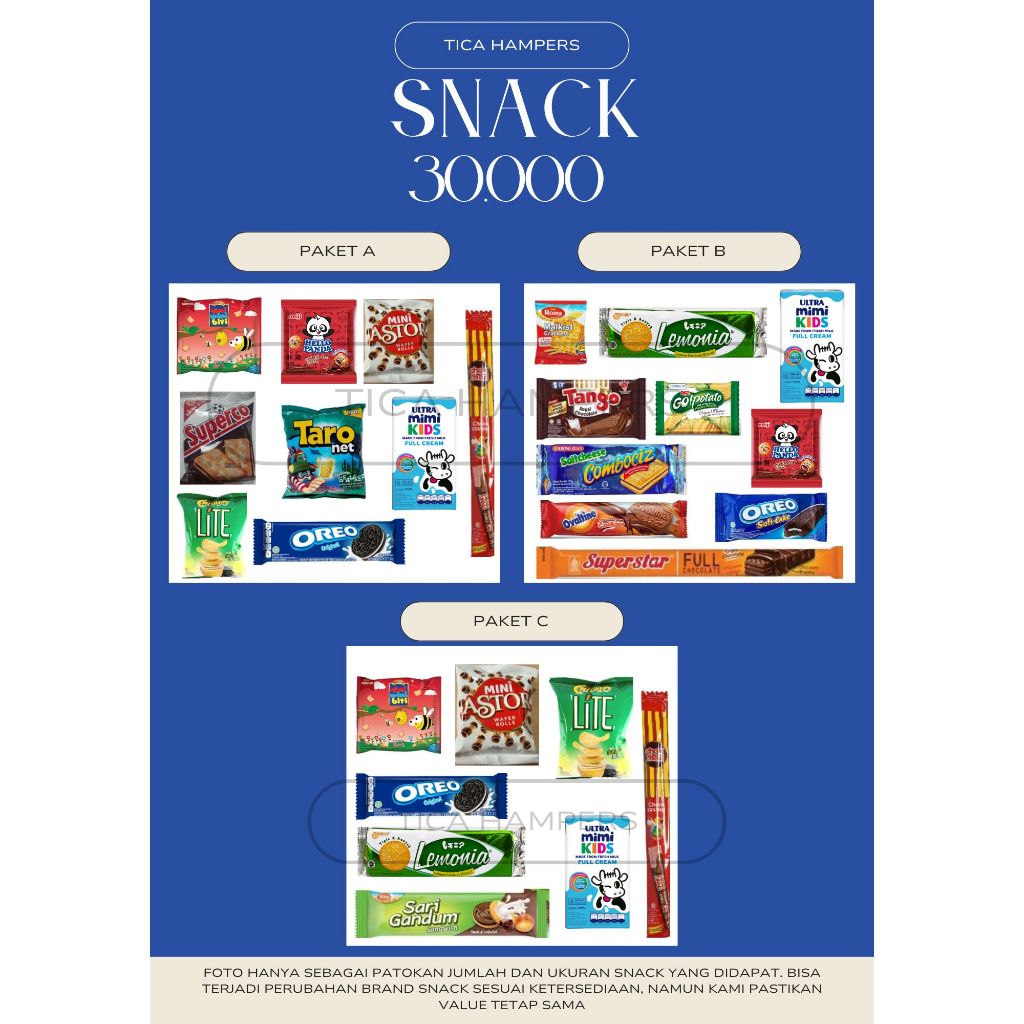 

Tica Hampers Snack 30.000 | Isi Goodie Bag Ulang Tahun Murah Meriah