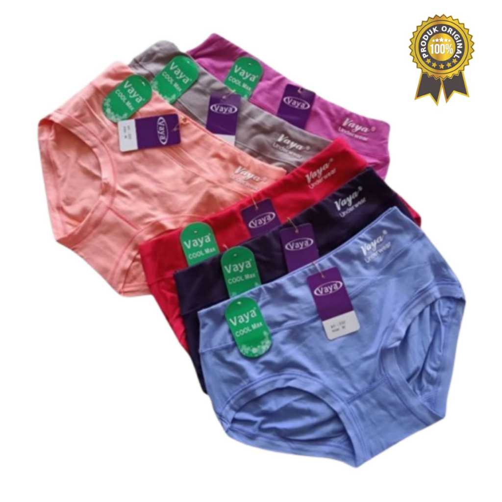 Celana Dalam Wanita VAYA 232 Original | Paket 3 dan 6 Pcs | CD Katun Adem Jumbo