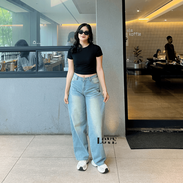 Love-Celana Jeans Hight Waist Wanita-Celana Jeans Baggy Wanita-Jeans Panjang Model Terbaru Wanita Re